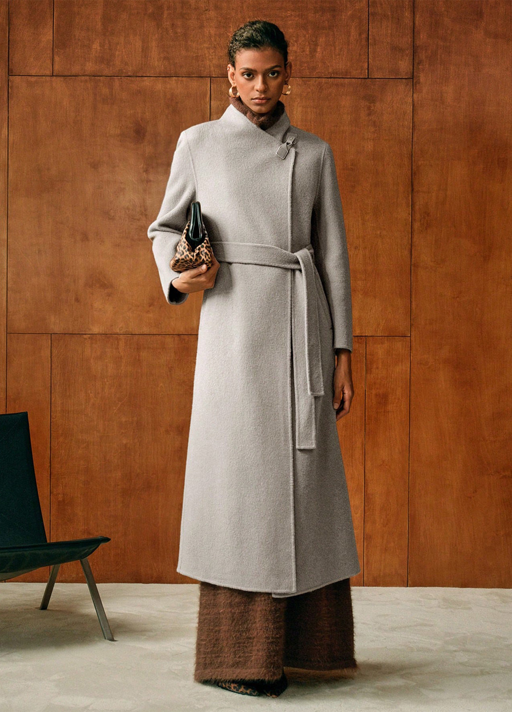 Бежевое демисезонное Пальто однобортное SHEIN