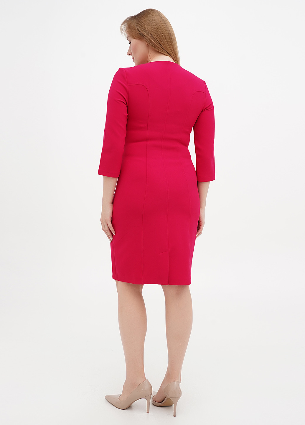 Фуксинова (кольору Фукія) кежуал сукня футляр Sassofono однотонна