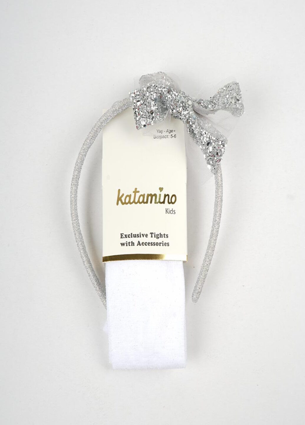 Колготки с люрексом и обручем Katamino K62087 белые повседневные