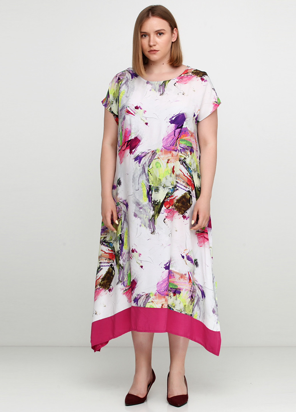 Комбинированное кэжуал платье Salkim с абстрактным узором