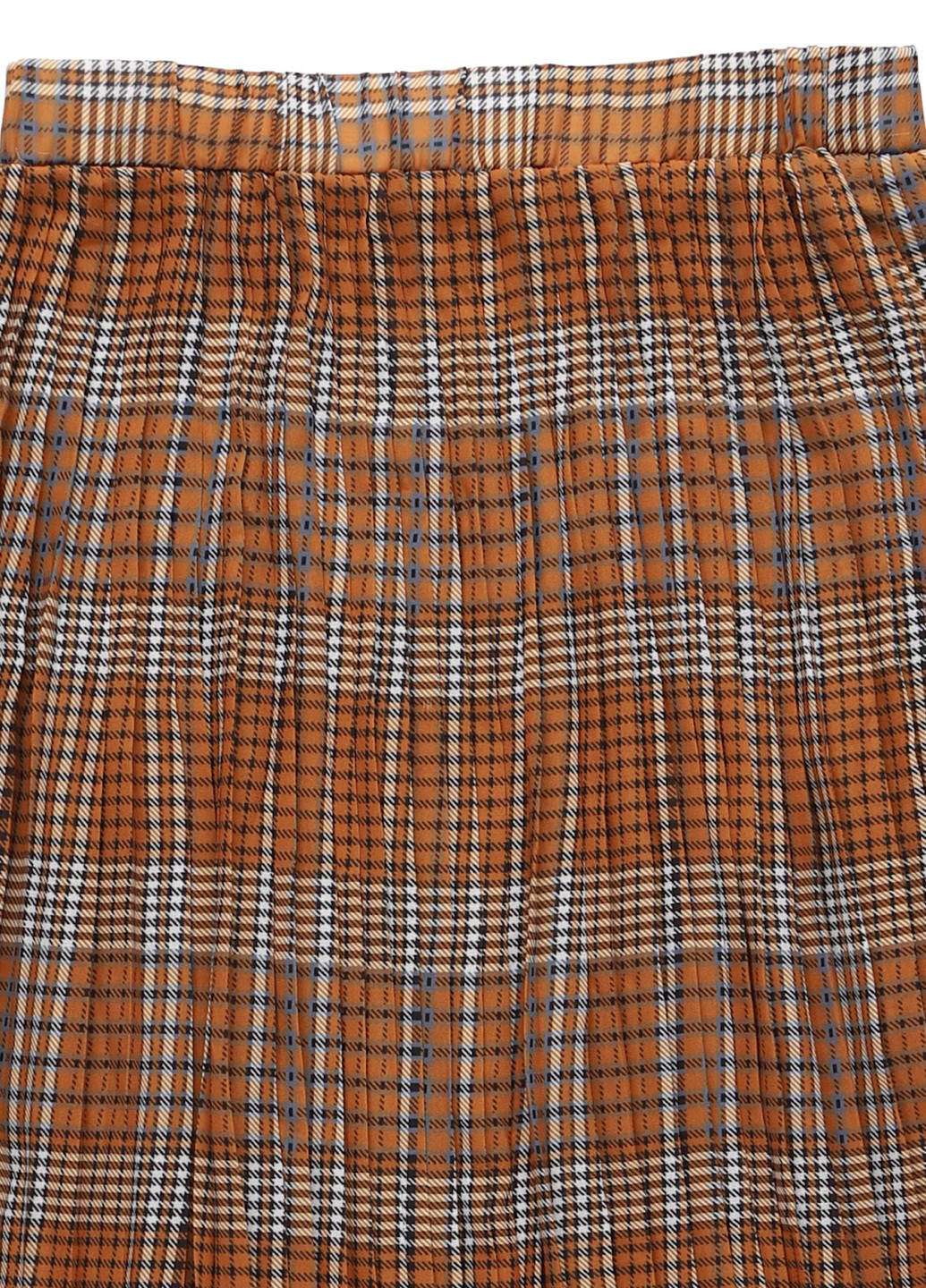 Коричневая кэжуал в клетку юбка Unique 21 а-силуэта (трапеция)
