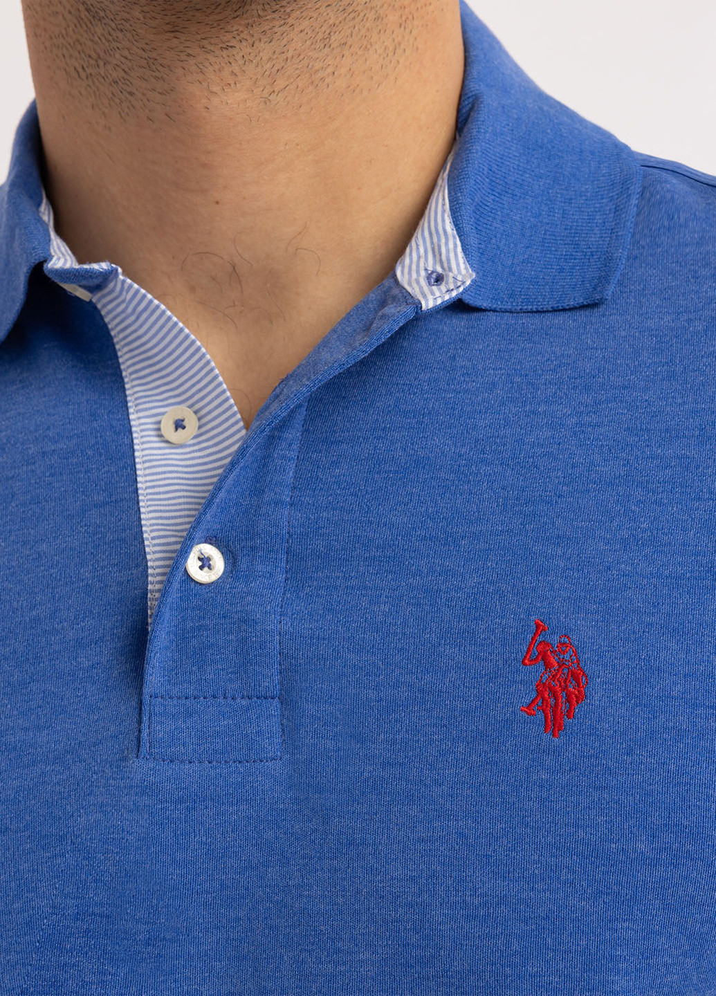 Синяя футболка-поло для мужчин U.S. Polo Assn. меланжевая