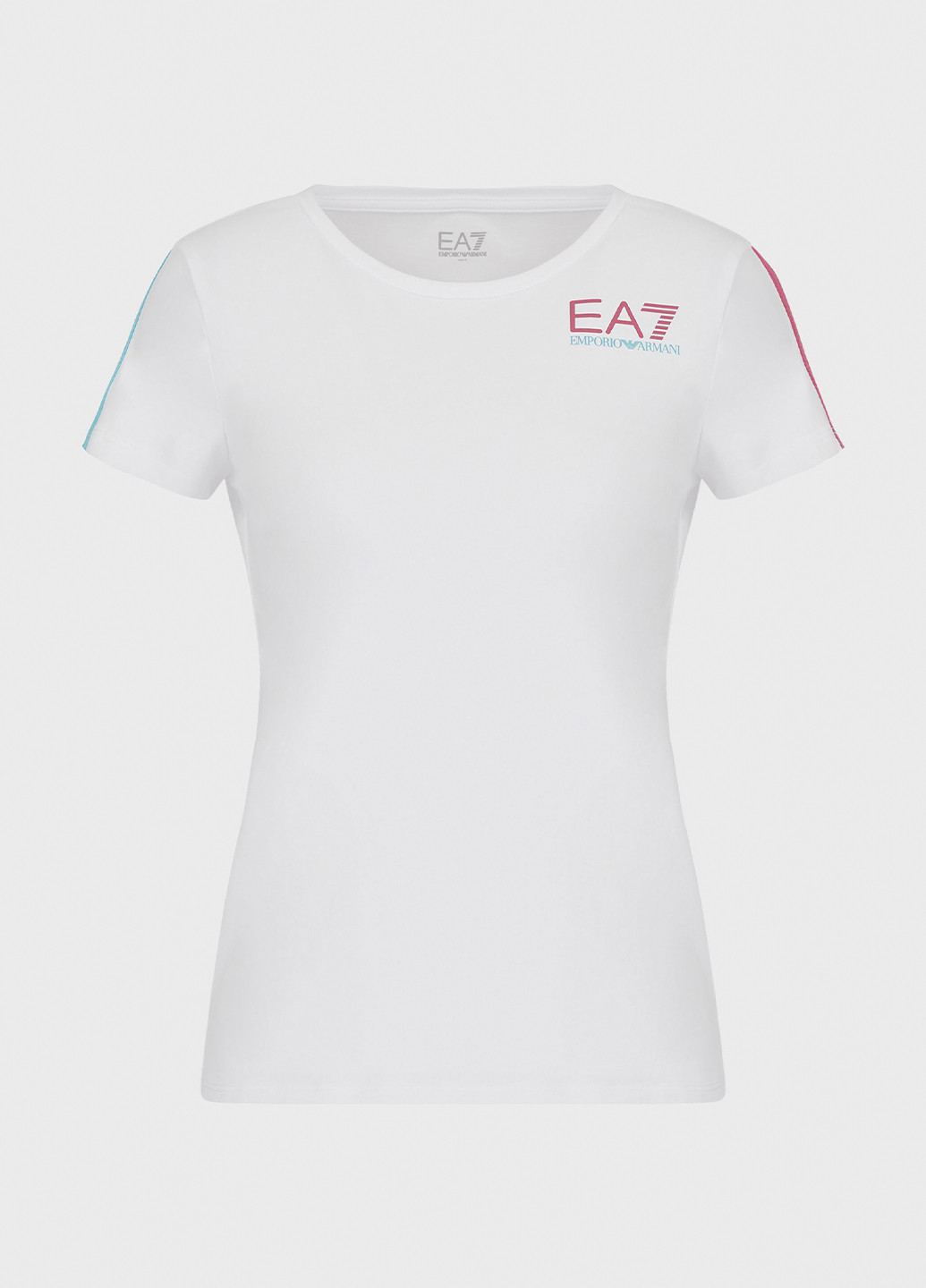 Белая летняя футболка EA7