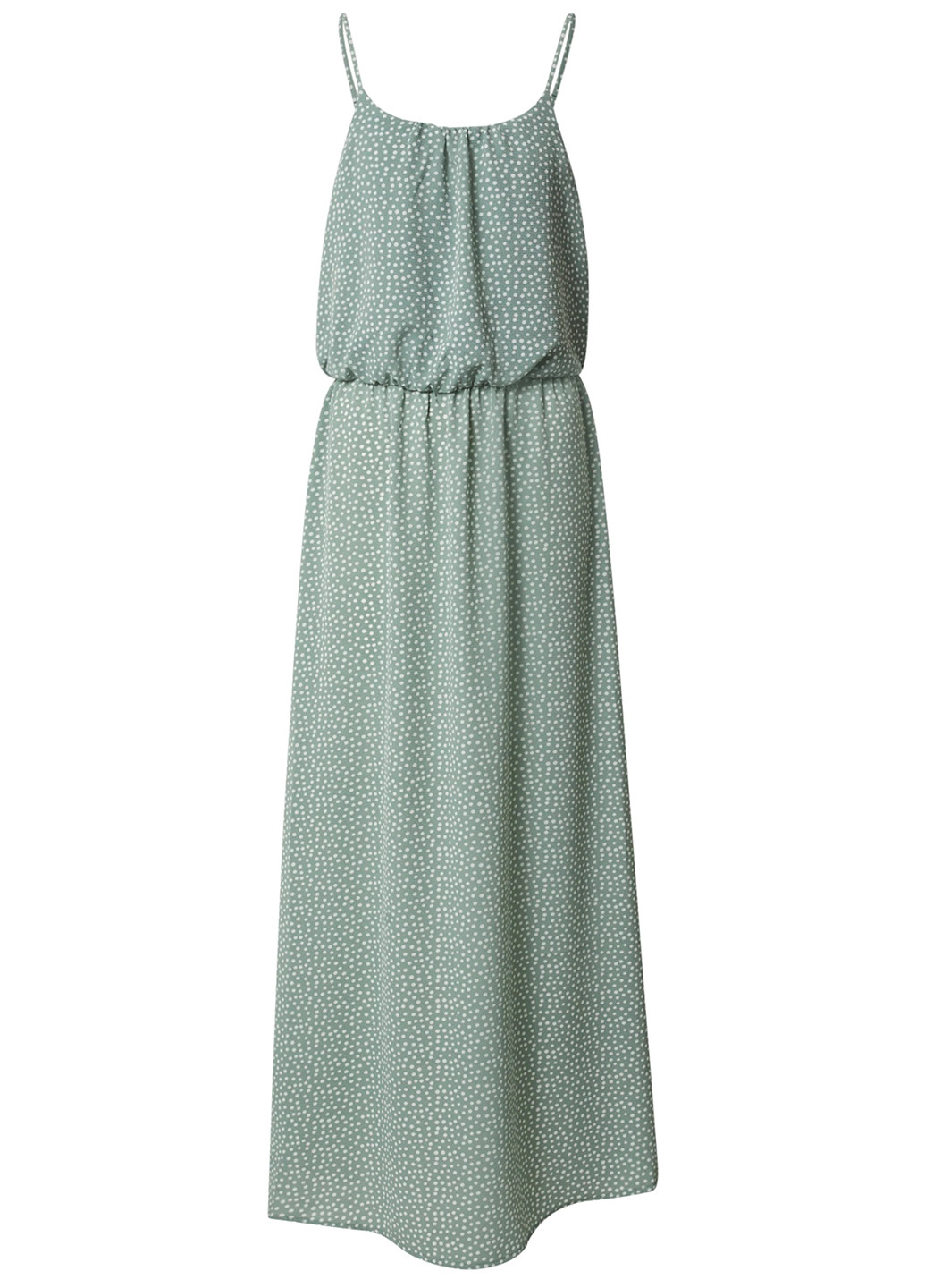 Серо-зеленое кэжуал платье Only в горошек