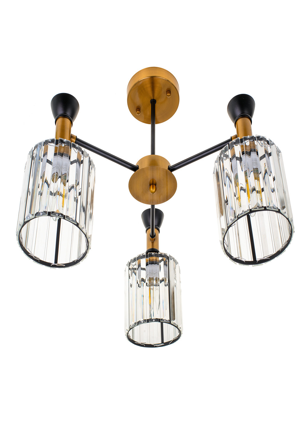 Люстра на 3 плафона черная с золотым LK-715S/3 E27 BK+GDB Brille (220133504)