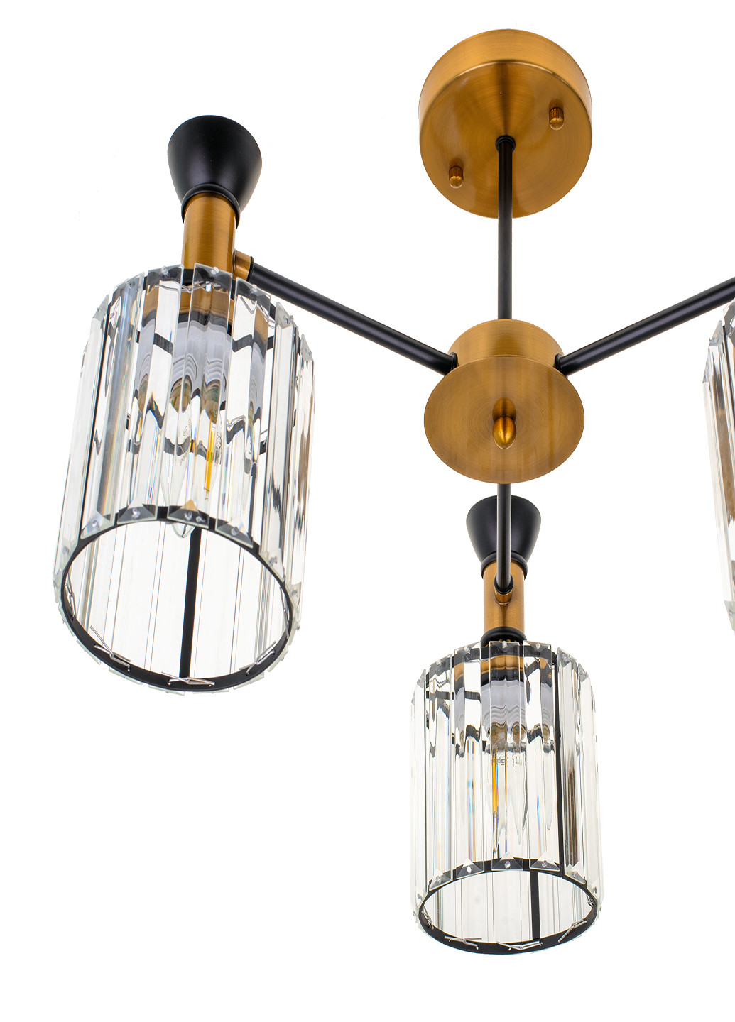 Люстра на 3 плафона черная с золотым LK-715S/3 E27 BK+GDB Brille (220133504)