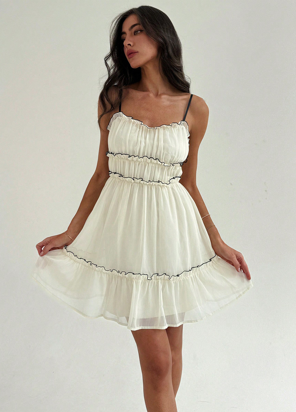 Молочна святковий, кежуал сукня а-силует, бебі долл SHEIN однотонна