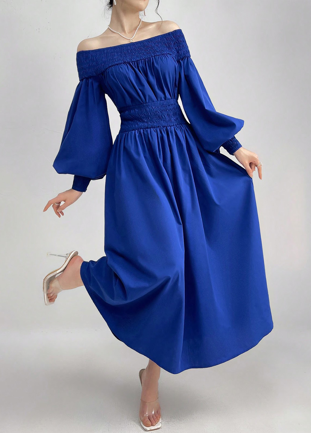 Синее кэжуал платье SHEIN однотонное