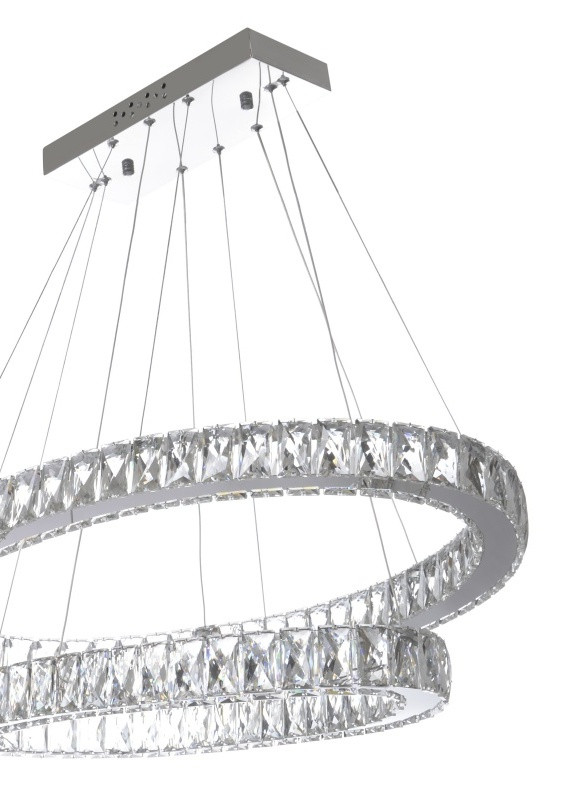Люстра светодиодная подвесная с пультом хрустальные кольца BR-987S/96W LED Brille (253885797)