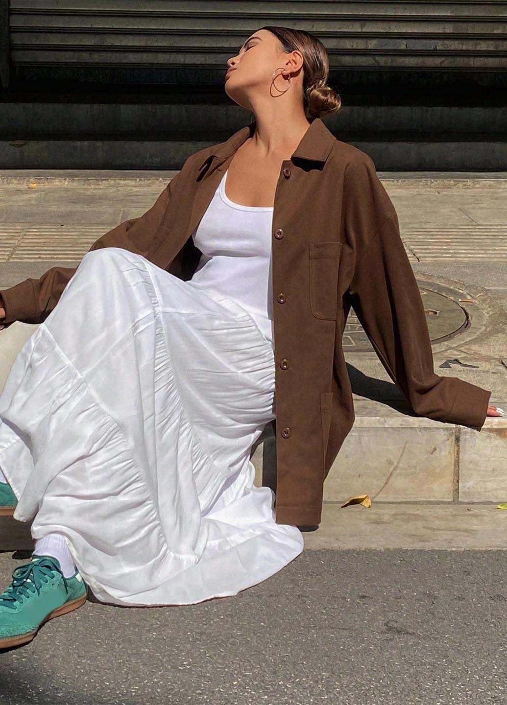 Коричневая демисезонная куртка куртка-пиджак SHEIN