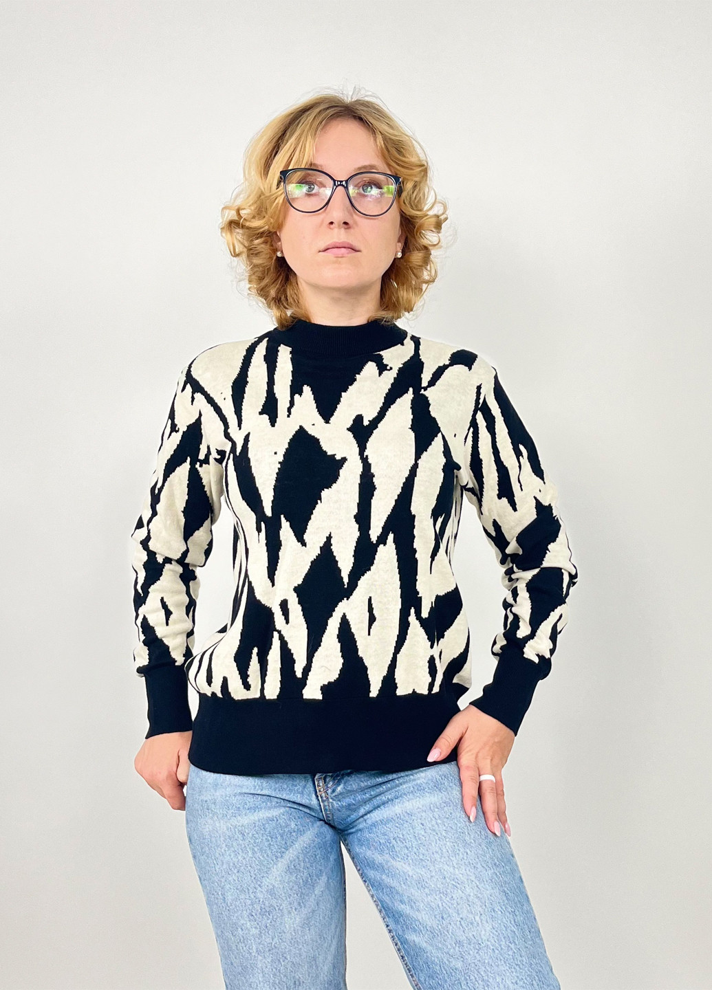 Чорно-білий демісезонний джемпер джемпер Monki