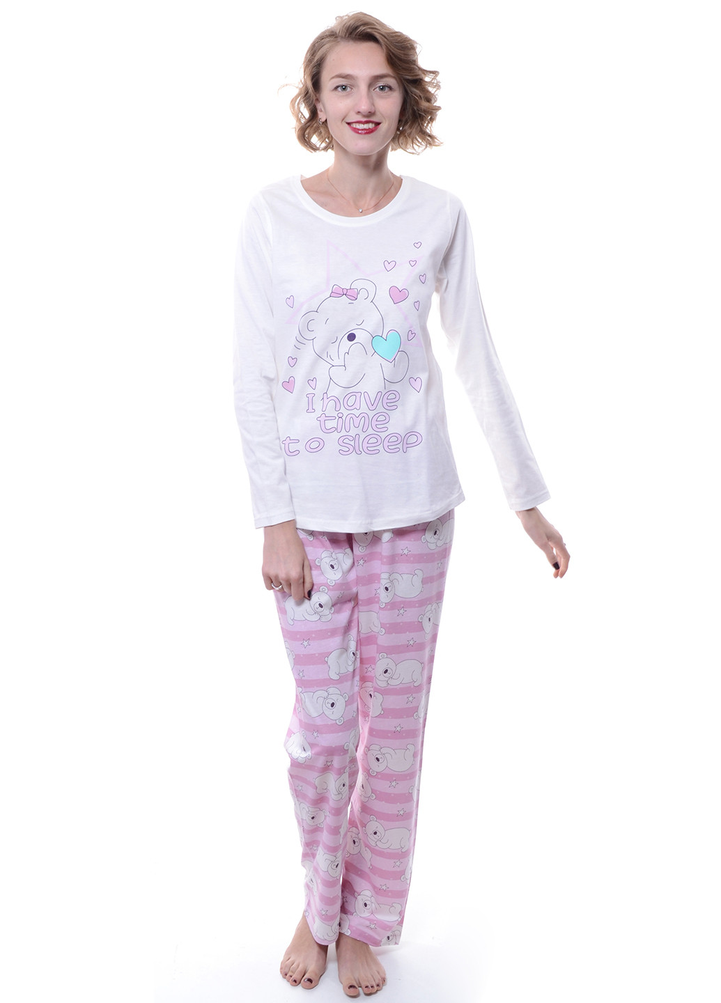 Молочная всесезон пижама (лонгслив, брюки) кофта + брюки Boyraz