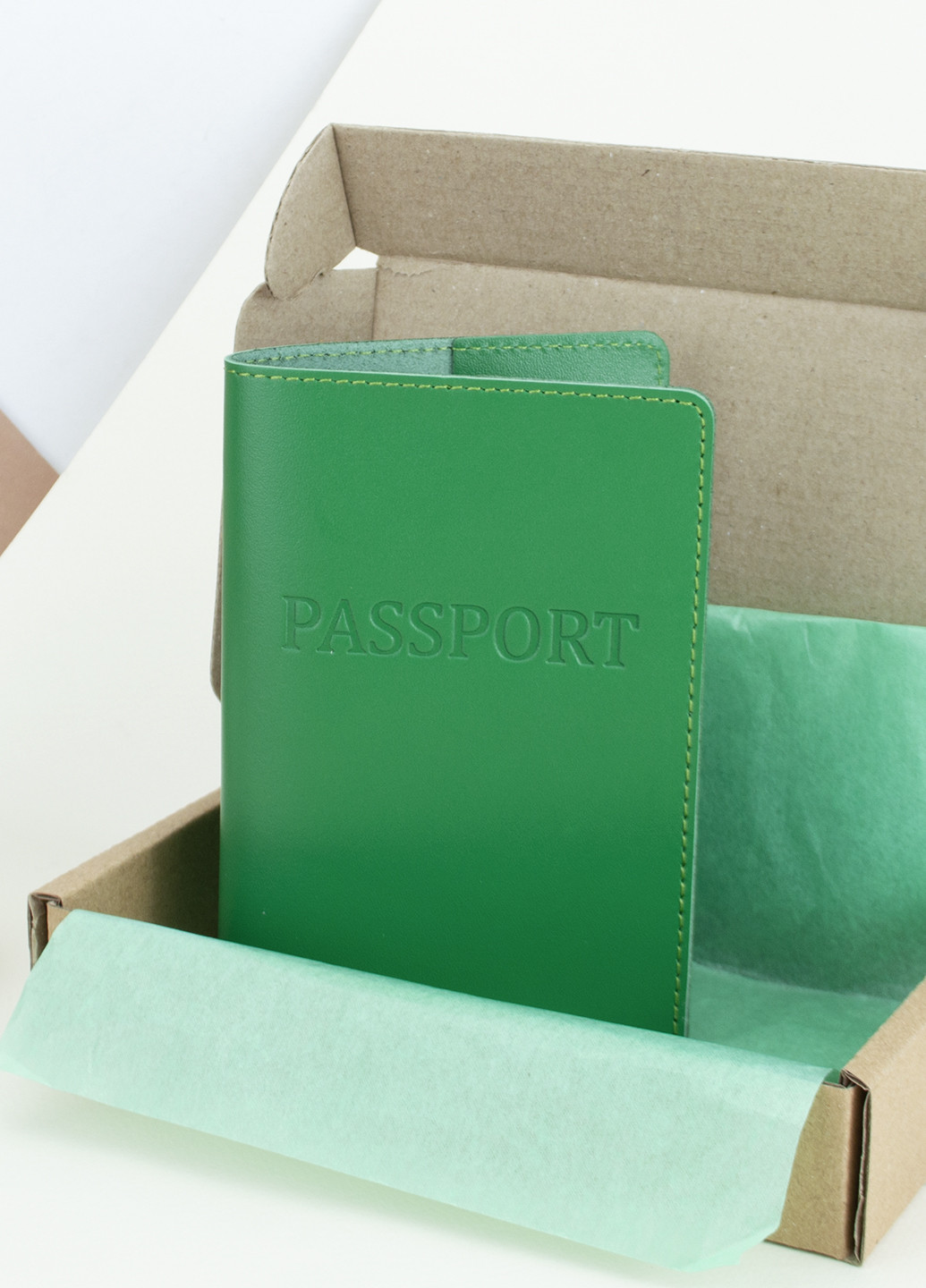 Подарунковий жіночий набір №64: обкладинка на паспорт + ключниця (зелений) HandyCover (254059920)