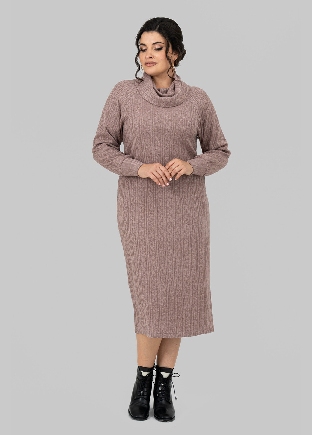 Кавова кежуал сукня сукня светр A'll Posa однотонна