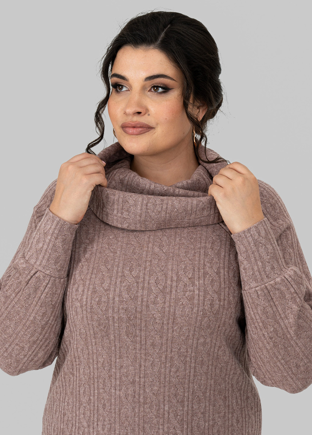 Кавова кежуал сукня сукня светр A'll Posa однотонна