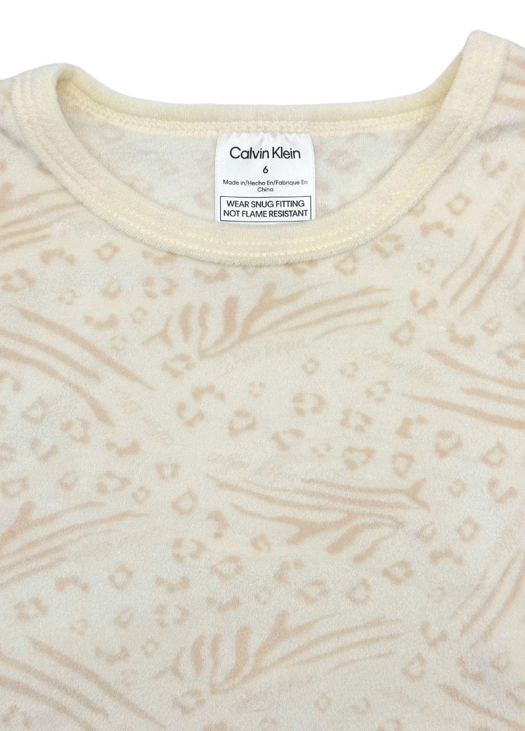 Бежева всесезон піжама (лонгслів, штани) лонгслів + брюки Calvin Klein