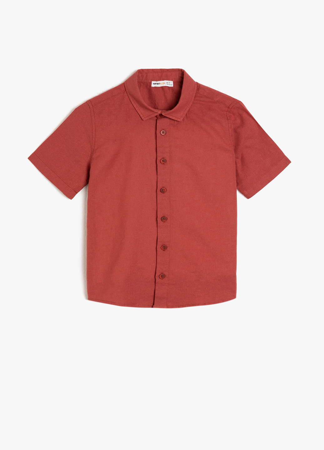 Светло-бордовая кэжуал рубашка однотонная KOTON