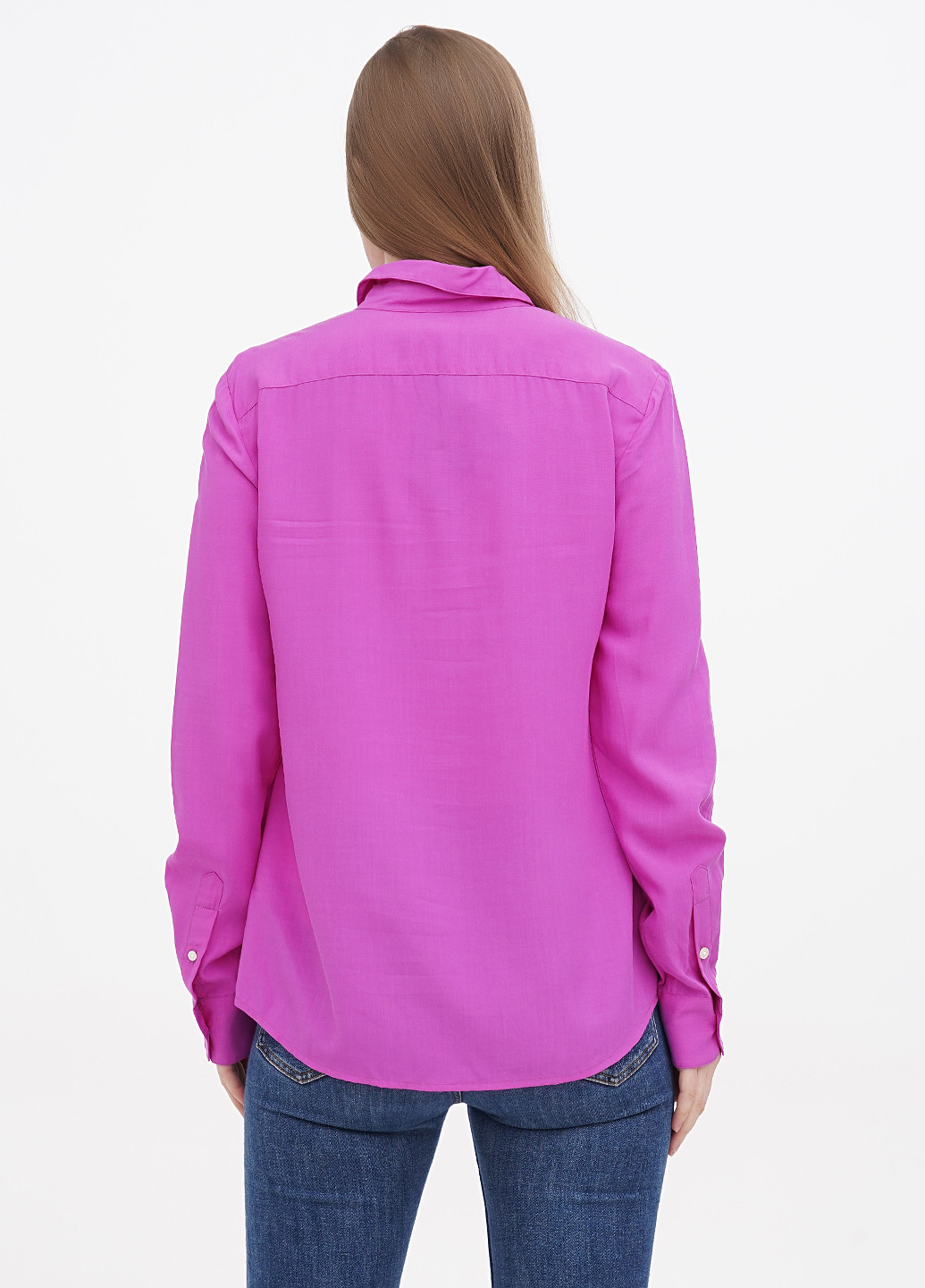 Фуксиновая (цвета Фуксия) кэжуал рубашка однотонная Ralph Lauren
