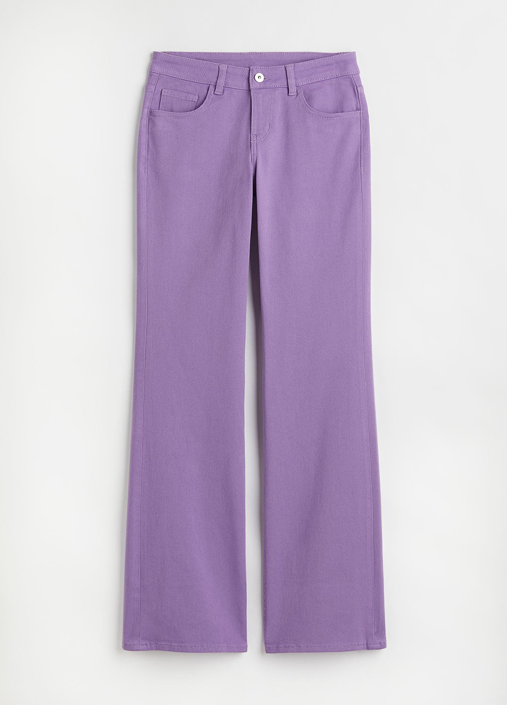 Сиреневые кэжуал демисезонные прямые брюки H&M