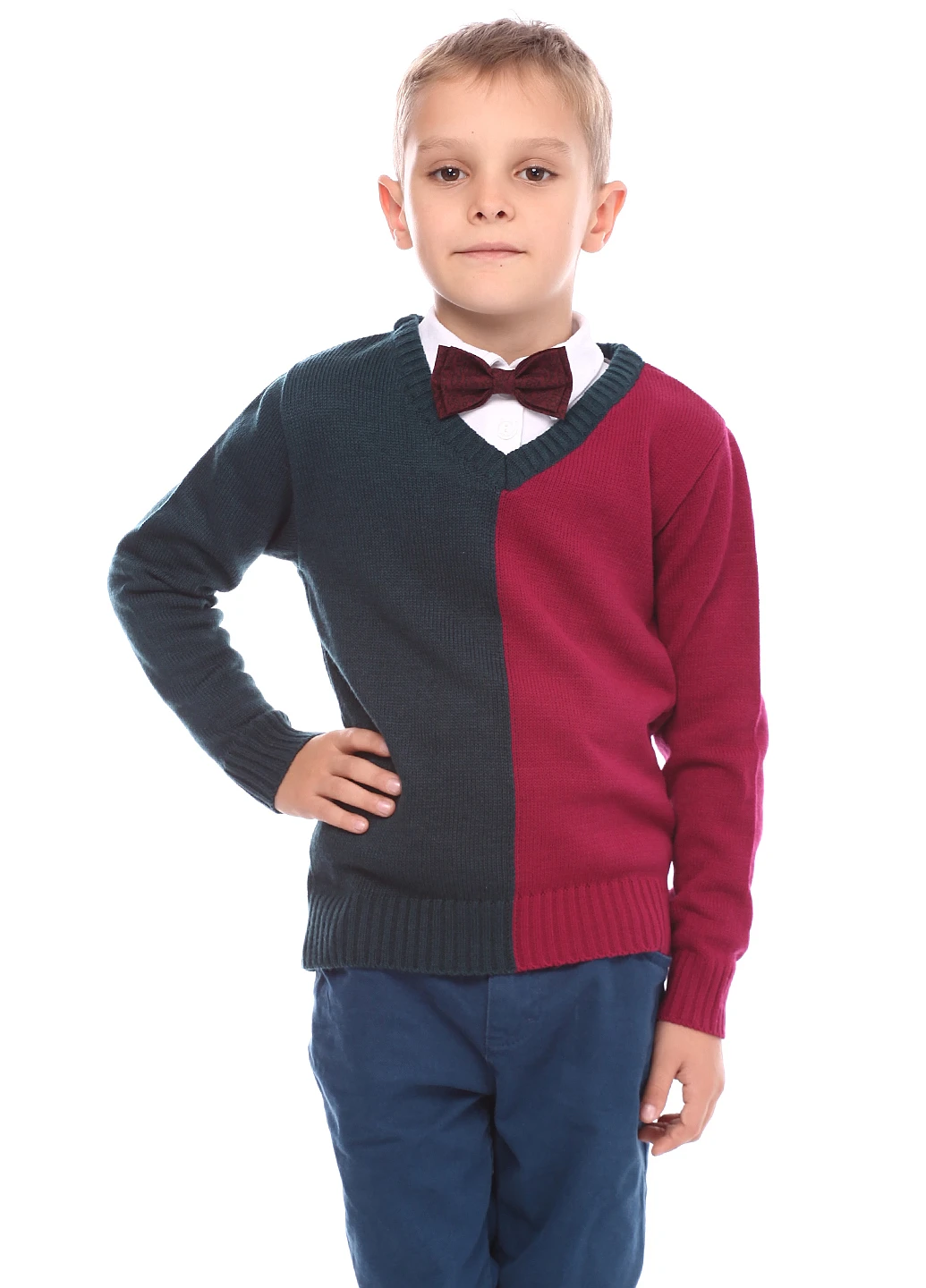 Бордовый демисезонный пуловер пуловер Top Hat Kids