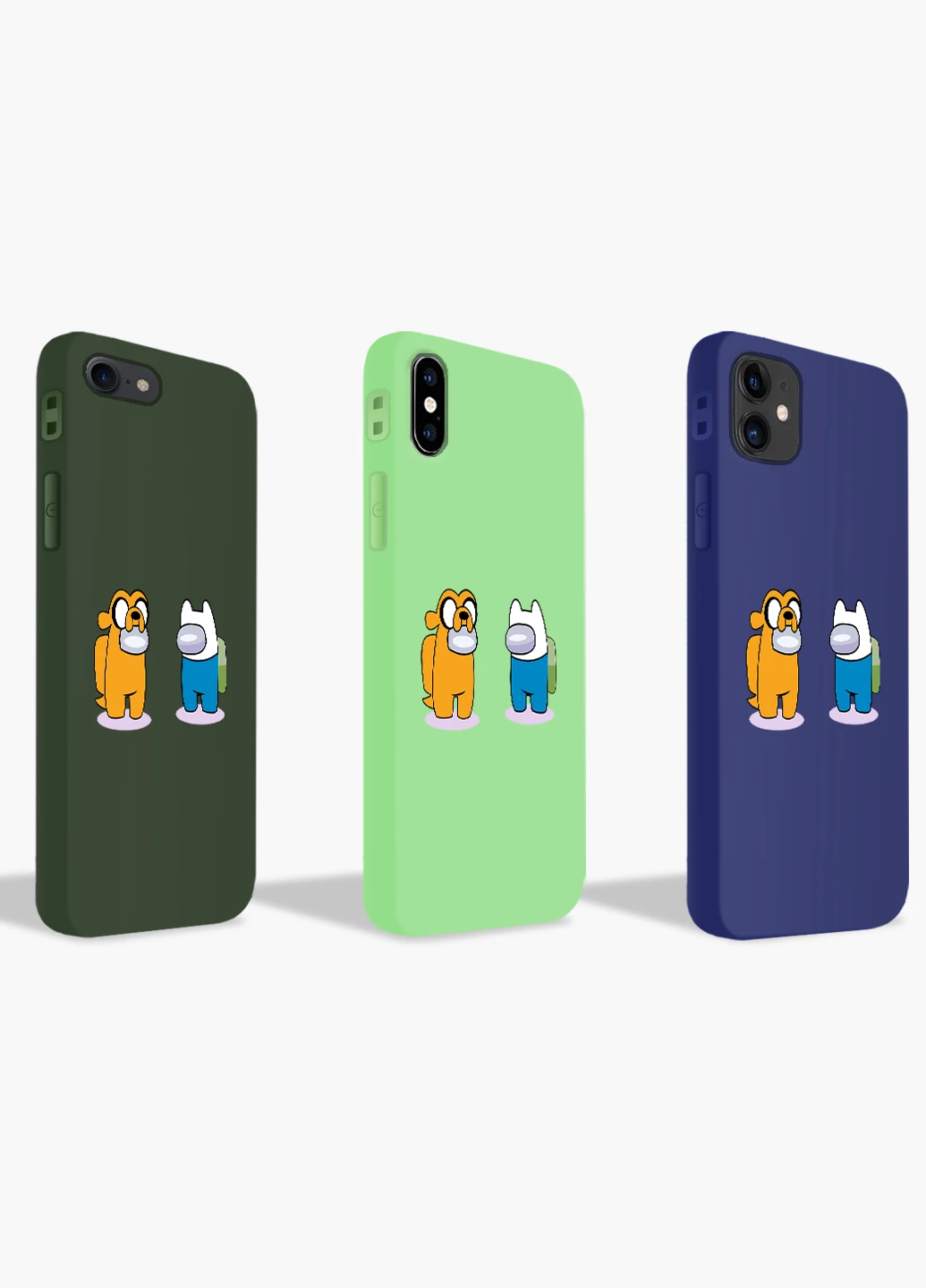 Чехол силиконовый Apple Iphone 8 plus Амонг Ас Время приключений Фин и Джейк (Among Us Adventure Time Finn & Jake) (6154-2414) MobiPrint (219565670)