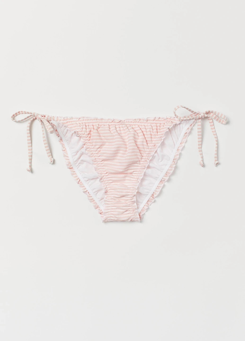 Светло-розовые купальные трусики-плавки в полоску H&M