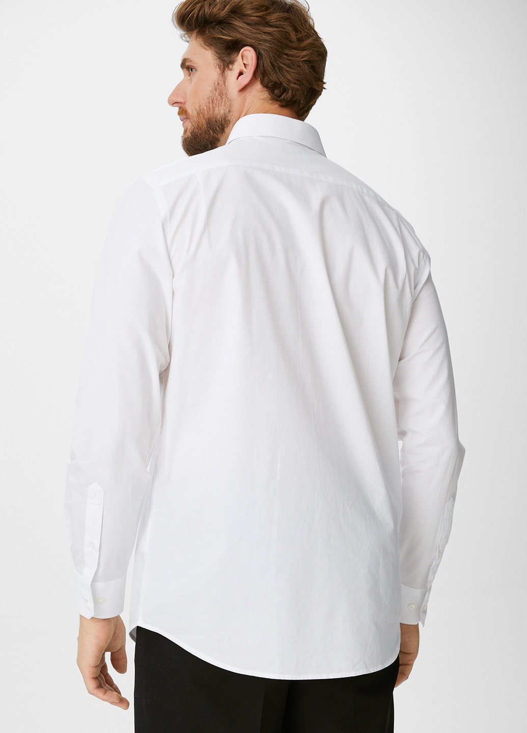 Белая классическая рубашка однотонная C&A
