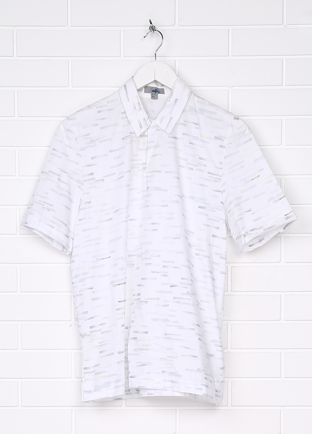 Белая кэжуал рубашка однотонная Cos с коротким рукавом