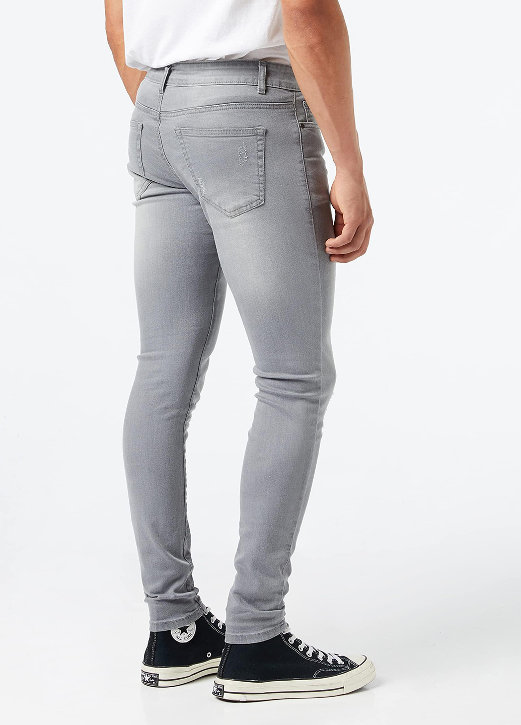 Серые демисезонные зауженные джинсы Ze ENZO 989