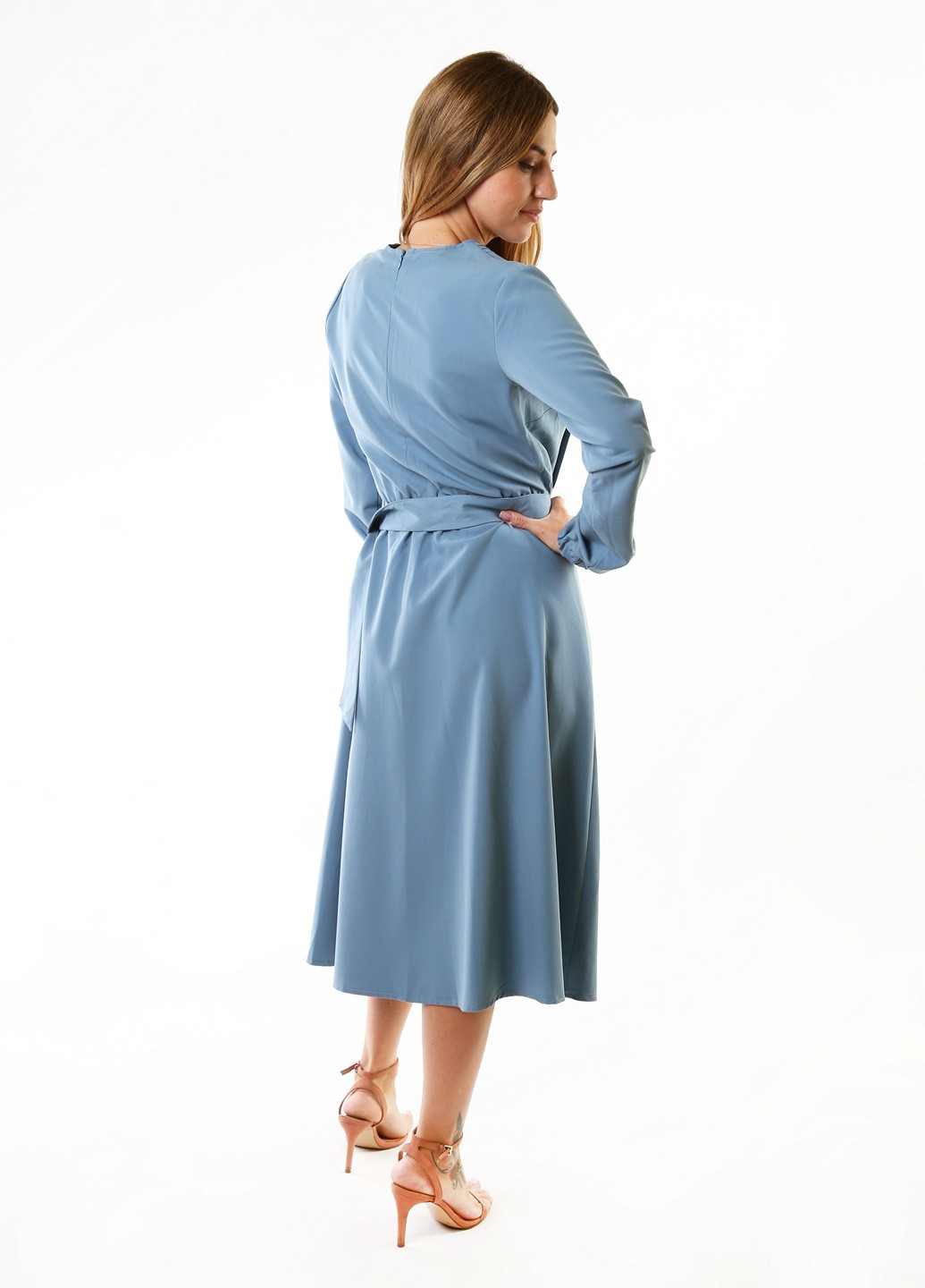 Сіро-голубий кежуал сукня InDresser однотонна