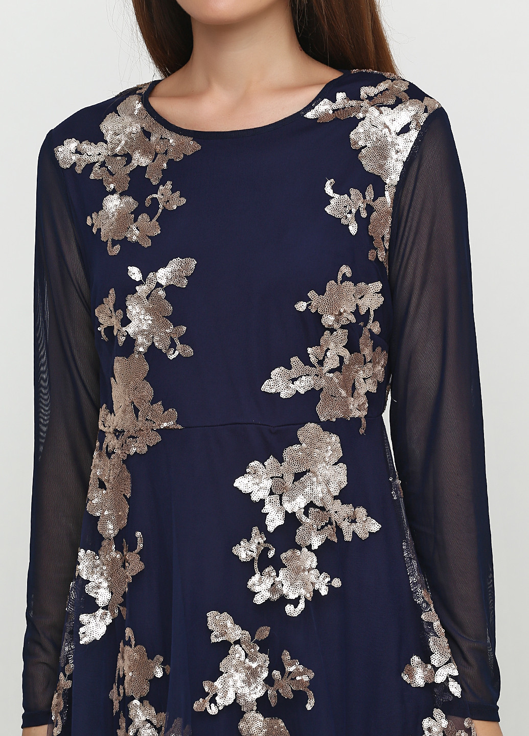 Темно-синее коктейльное платье Simply Be однотонное