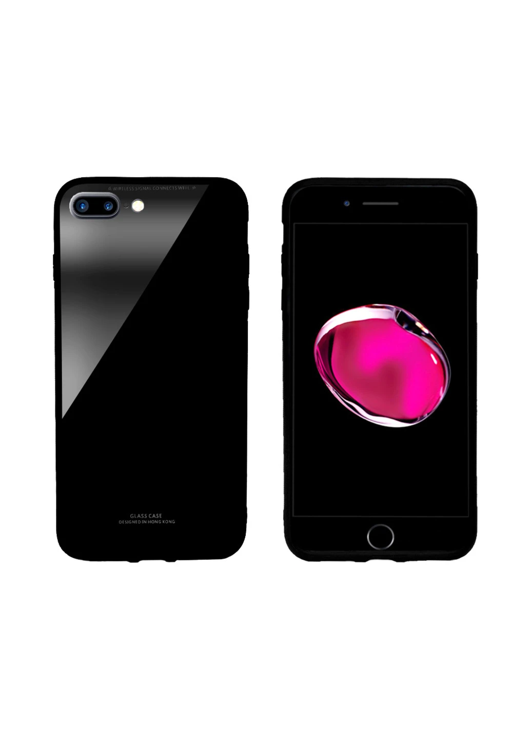 Чехол (Real Glass) для Apple iPhone 7 Plus (черный) Intaleo для Apple iPhone 7 Plus (черный) (131340126)