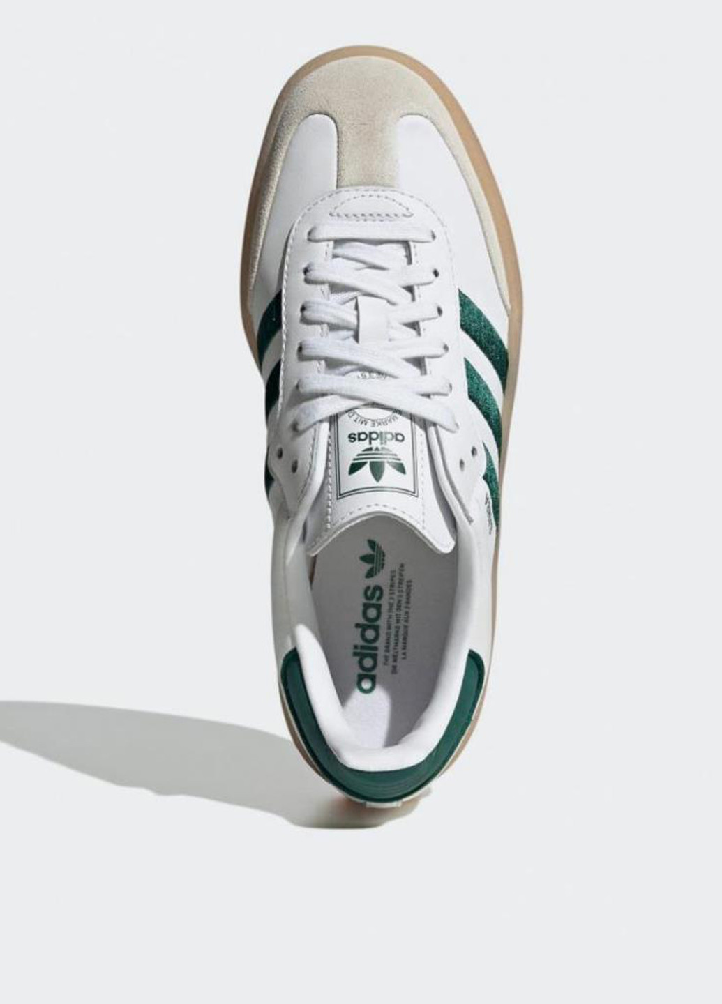 Кроссовки ID0440 adidas Sambae White Collegiate Green Gum белые демисезоны (317223845)