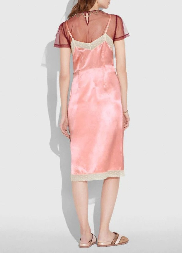 Розовое кэжуал платье 30529 Coach однотонное