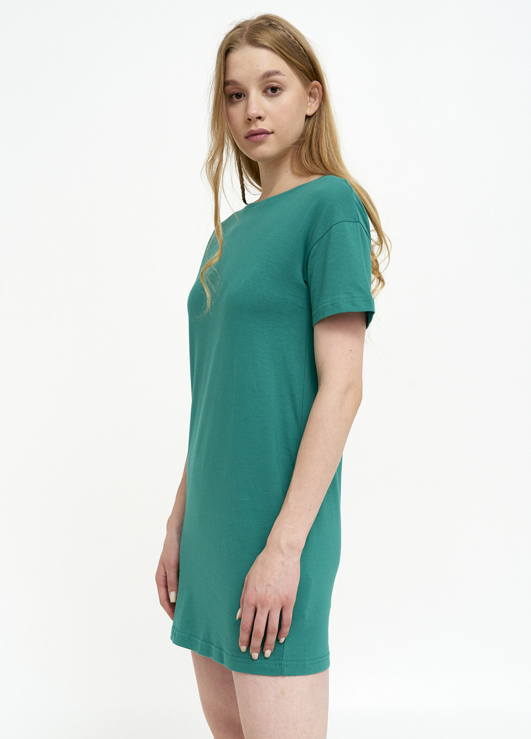 Бірюзова літня футболка-сукня жіноча KASTA design