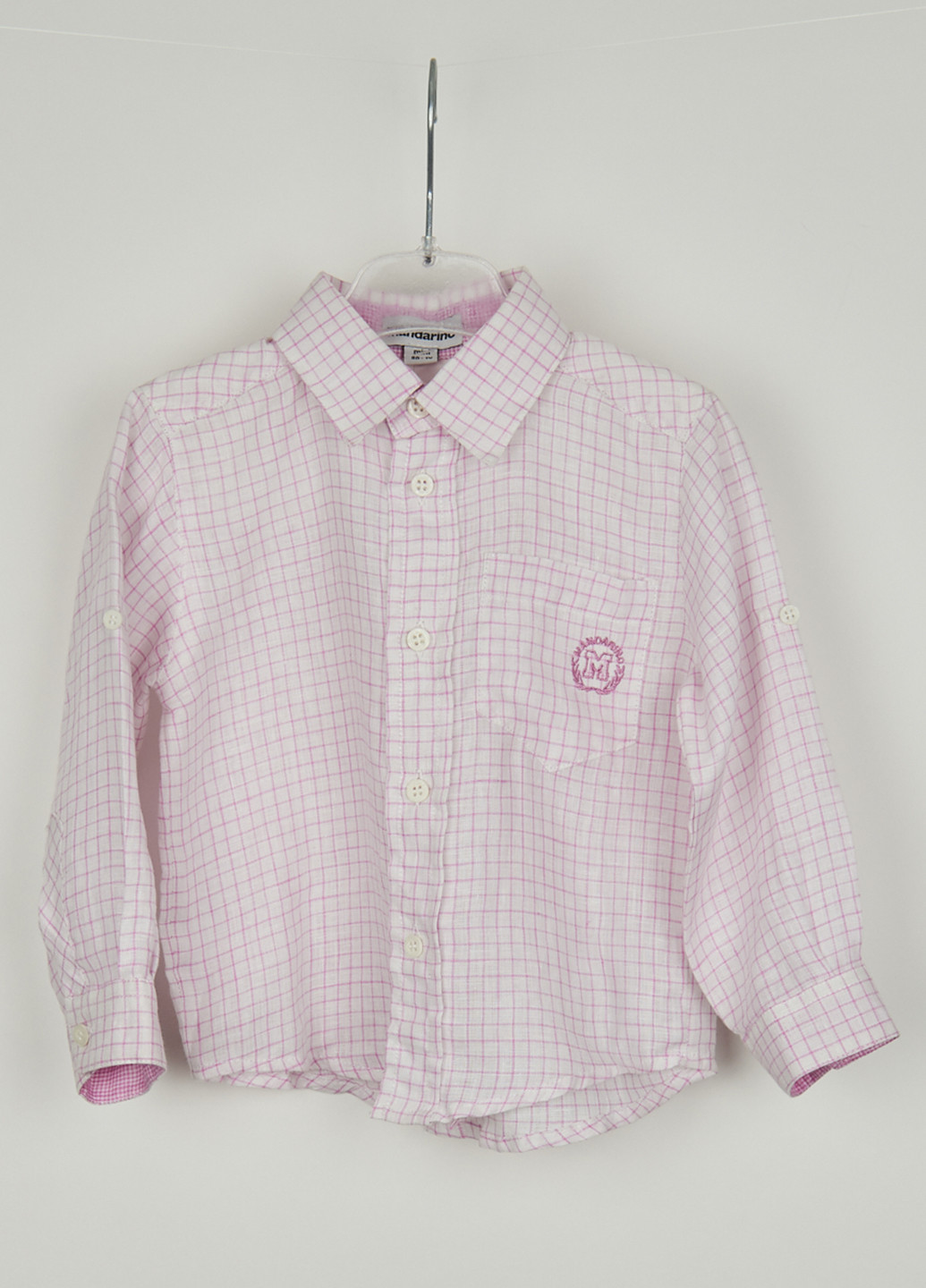 Светло-розовая кэжуал рубашка Mandarino с длинным рукавом
