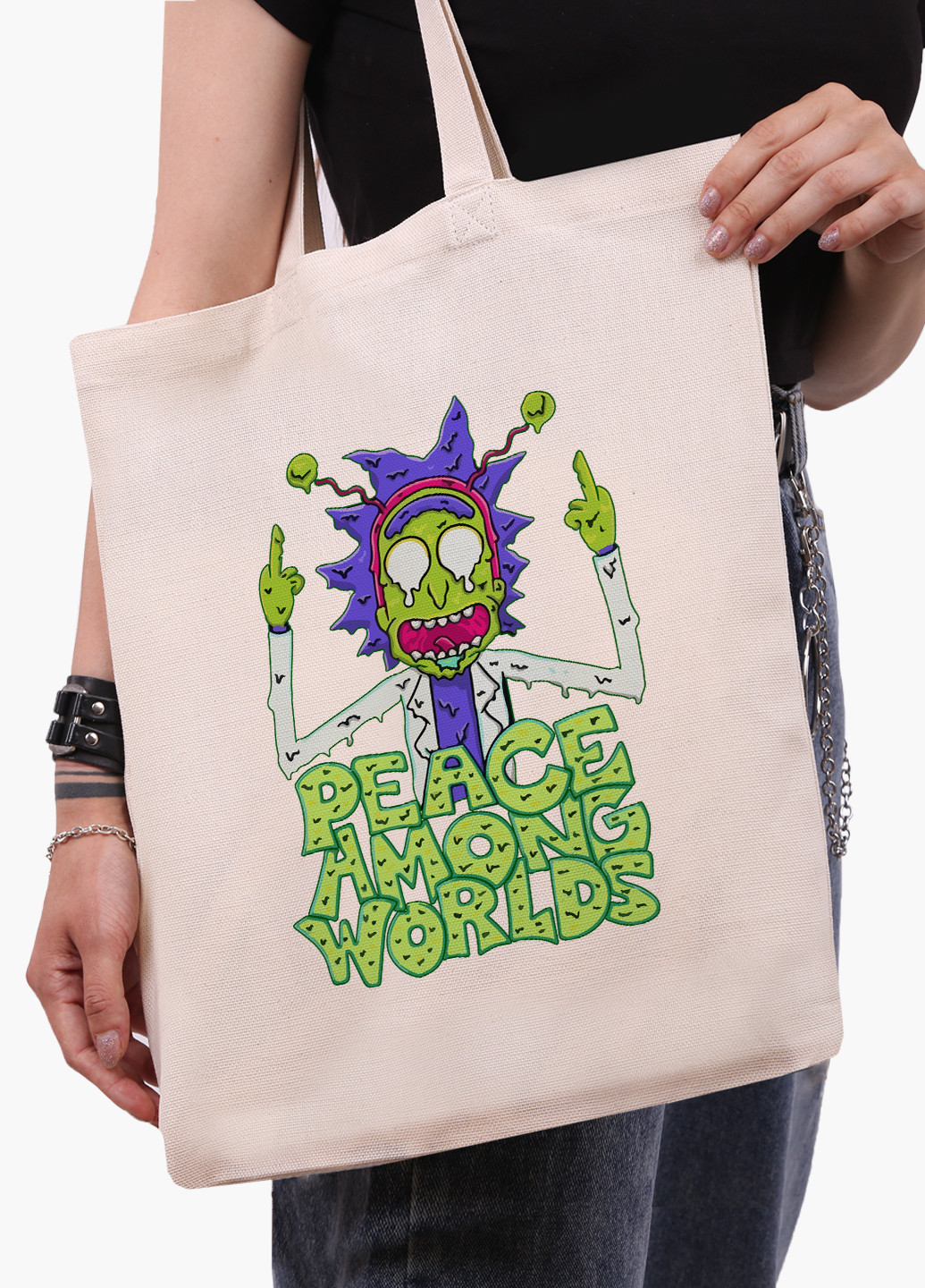 Еко сумка шоппер біла Рік Санчез Рік і Морті (Rick Sanchez Rick and Morty) (9227-2941-WT-1) 41*35 см MobiPrint (228156185)