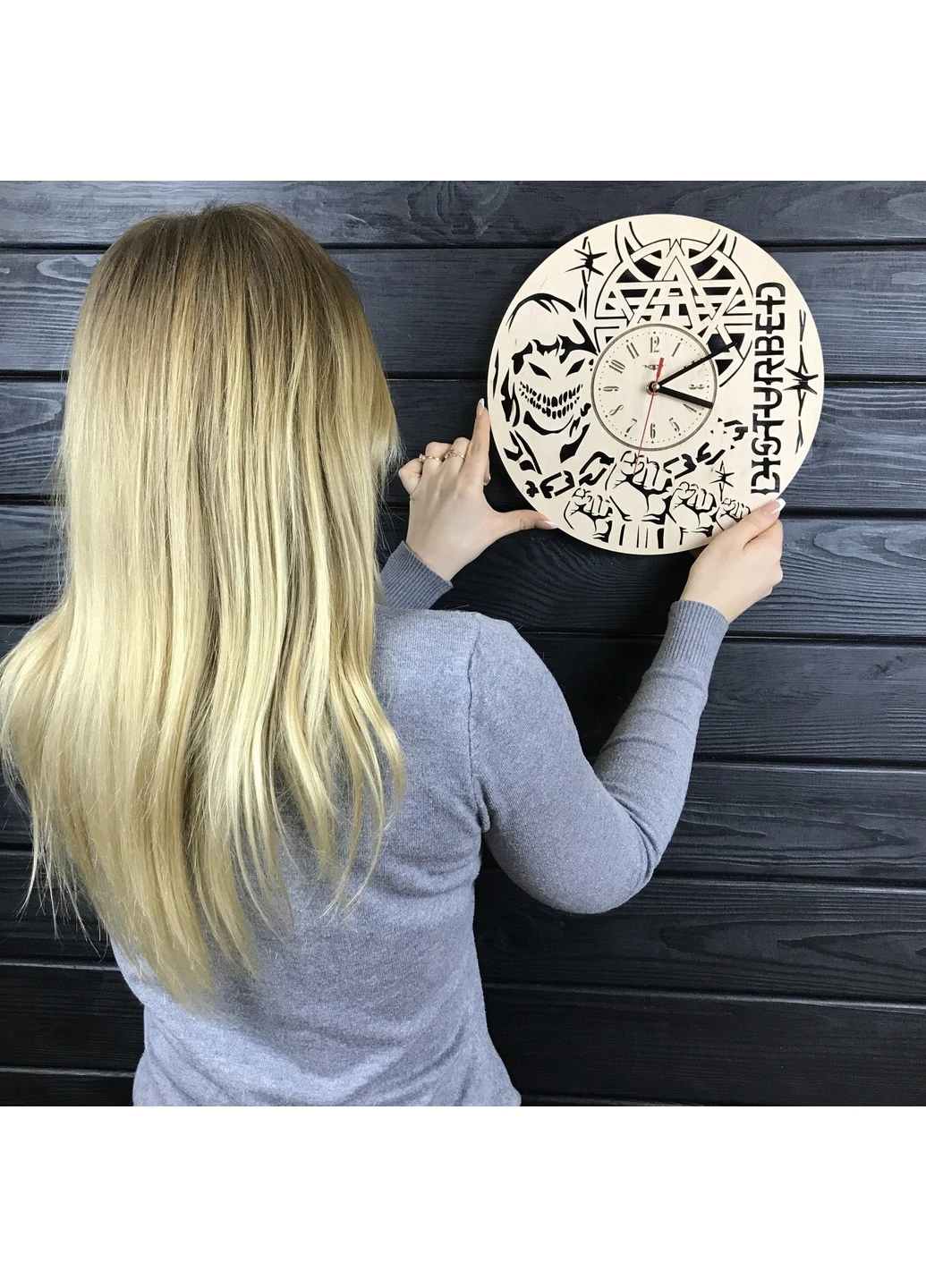 Концептуальний настінний годинник з дерева «Disturbed» 7Arts (253566479)