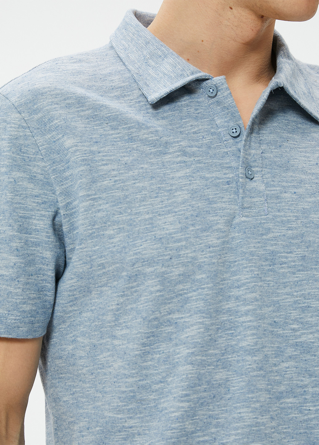 Голубой футболка-поло для мужчин KOTON меланжевая