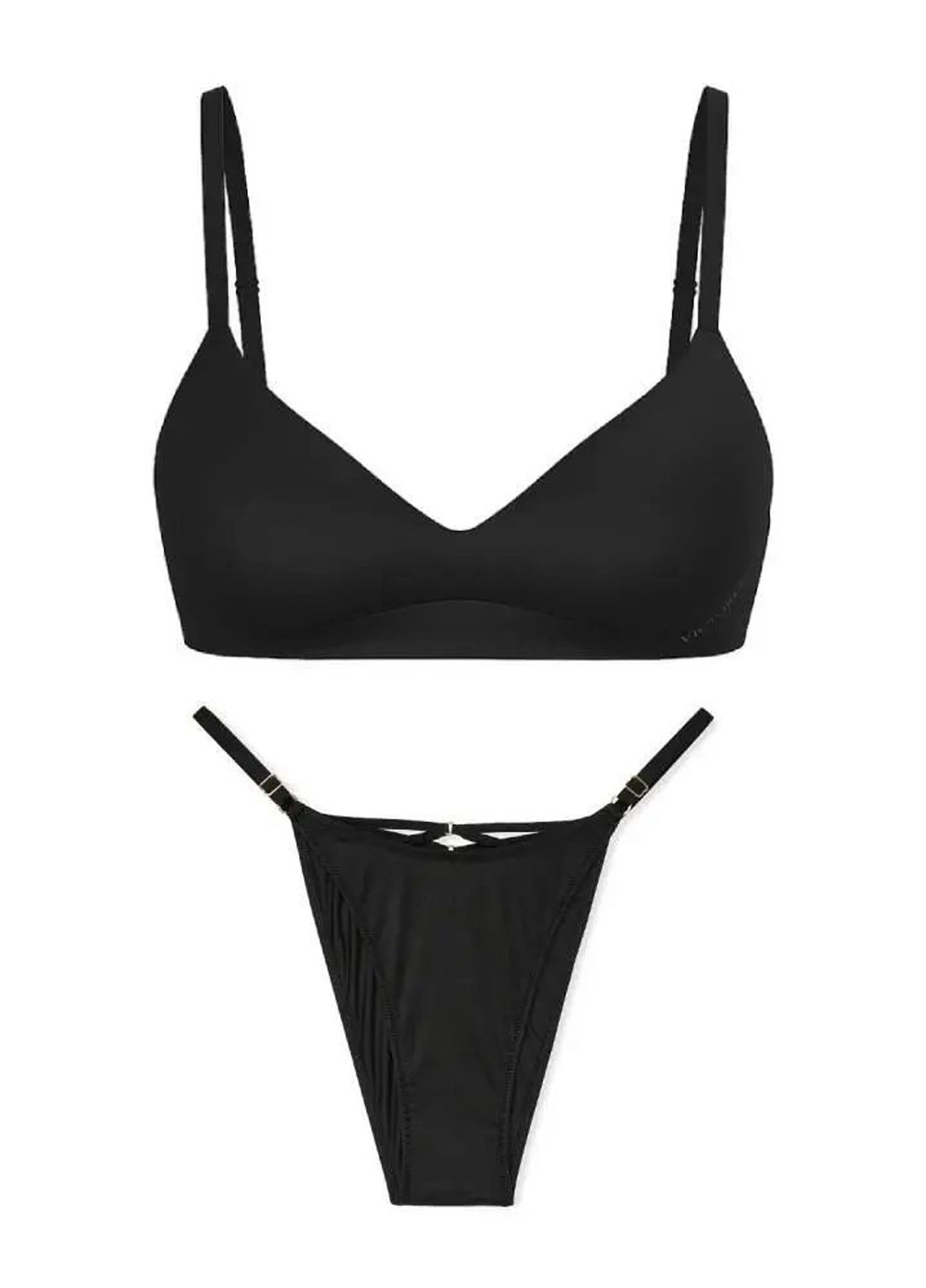 Черный демисезонный комплект (бюстгальтер, трусики) Victoria's Secret