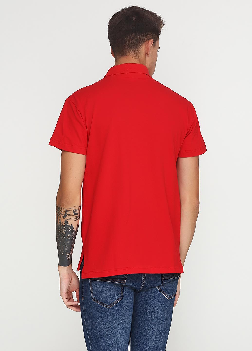 Красная футболка-поло для мужчин Tryapos с рисунком