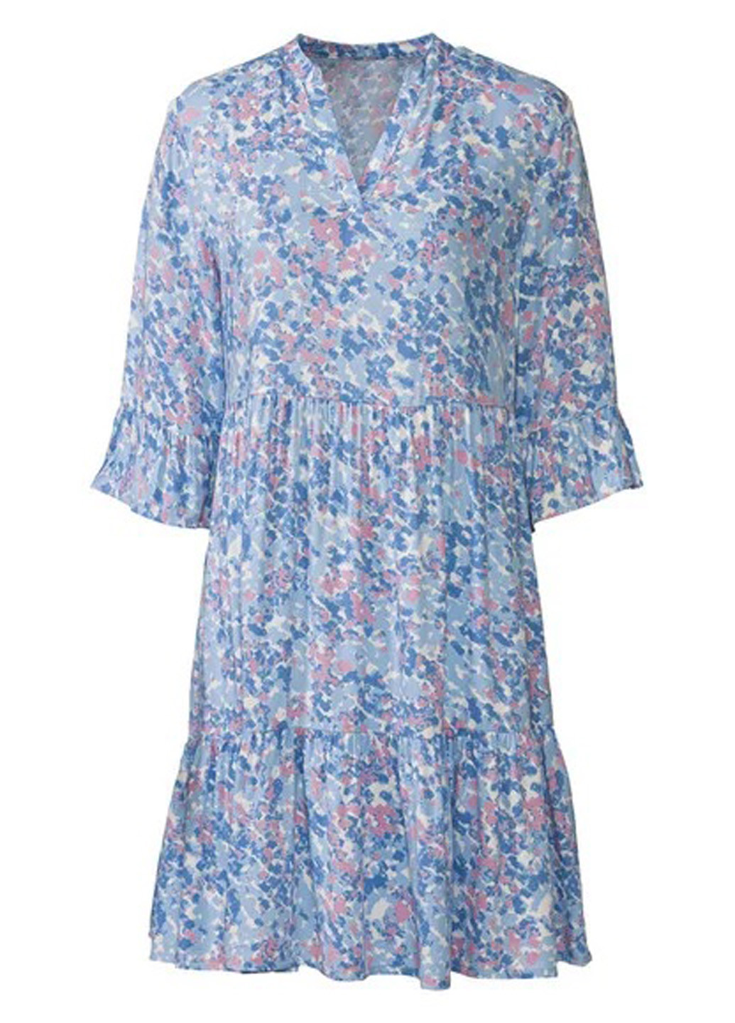 Блакитна кежуал сукня а-силует Esmara з квітковим принтом