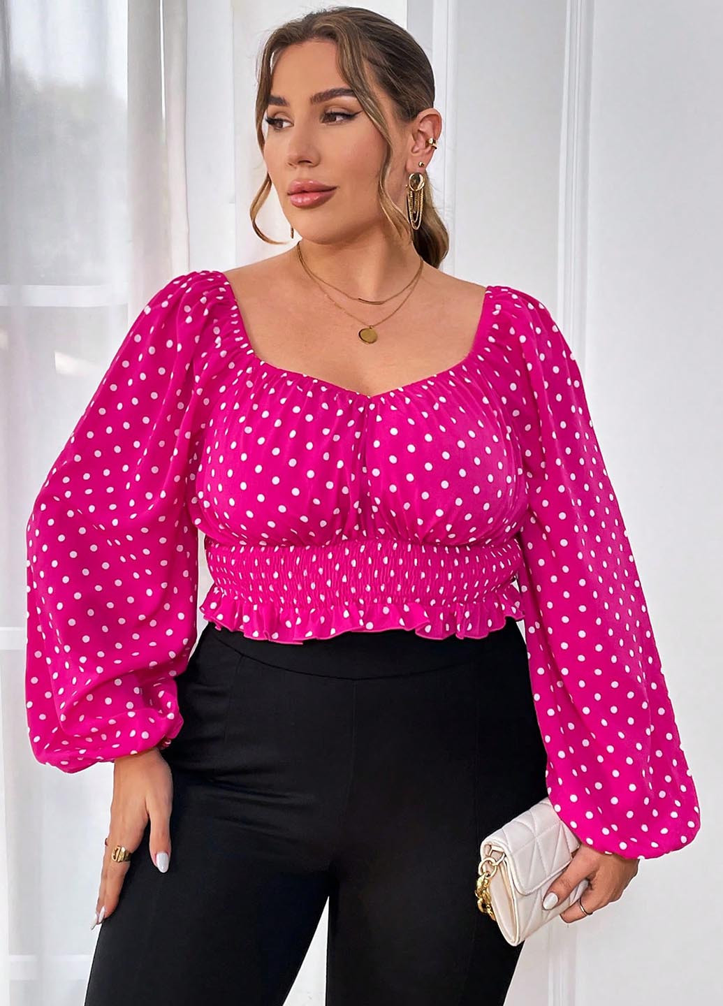 Фуксия блуза SHEIN