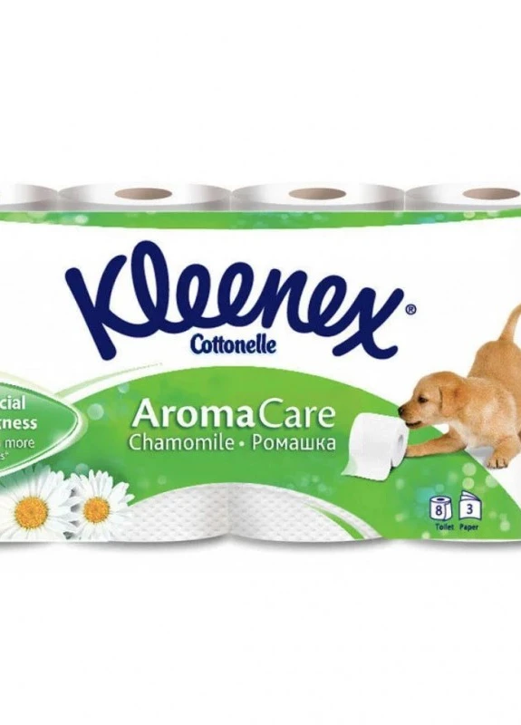 Туалетний папір Cottonelle Aroma Care Ромашка 140 відривів 3 шари 6 + 2 рулони Kleenex (249162739)