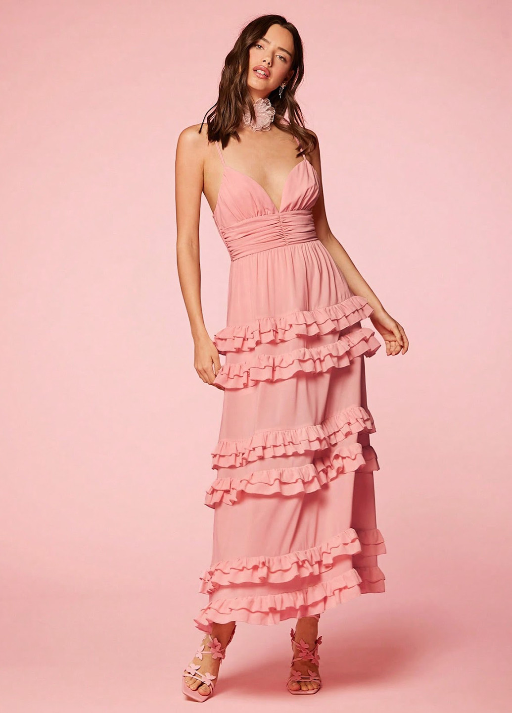 Світло-рожева кежуал сукня сукня-комбінація SHEIN однотонна