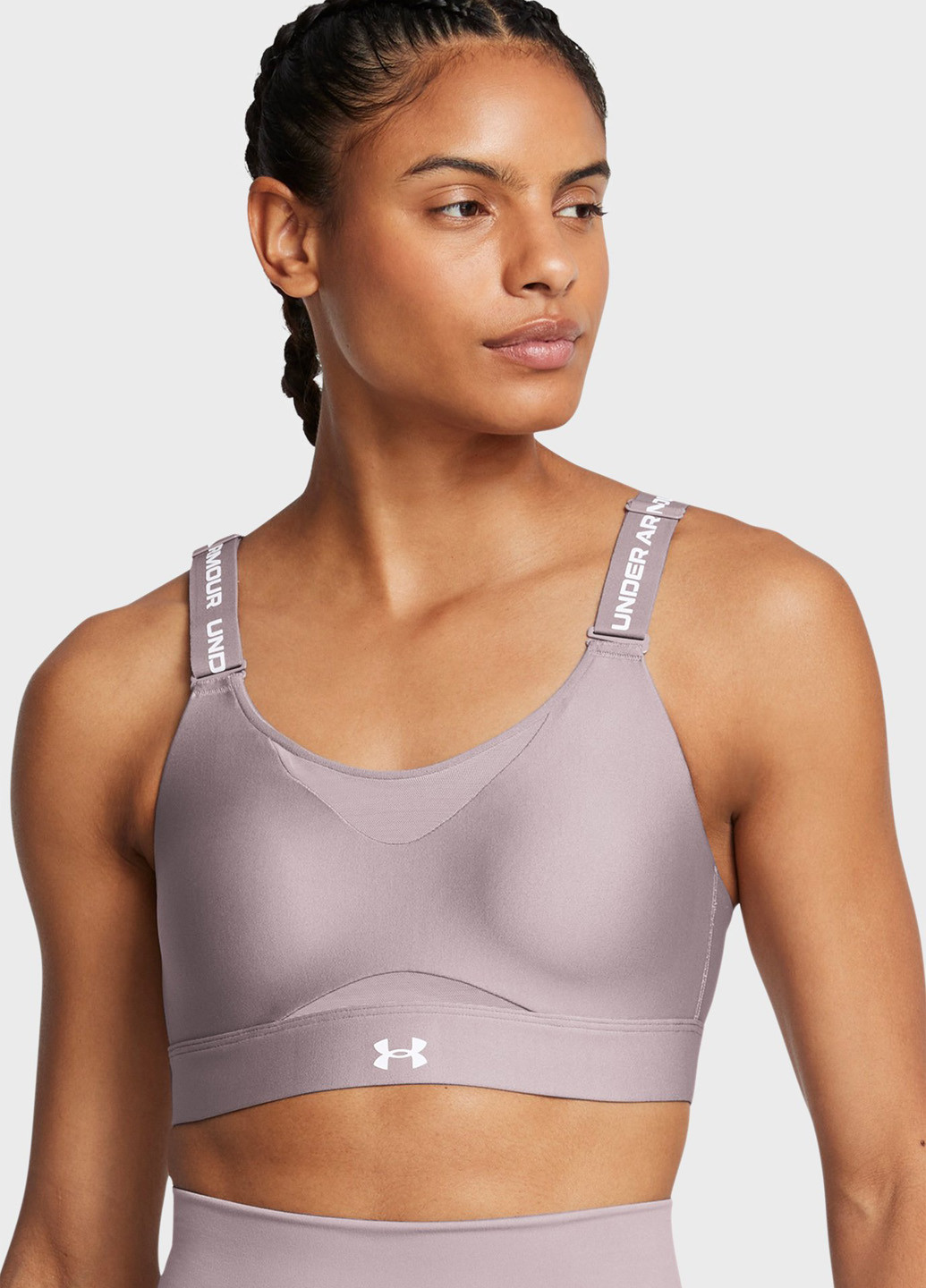 Рожево-коричневий топ бюстгальтер Under Armour без кісточок поліестер