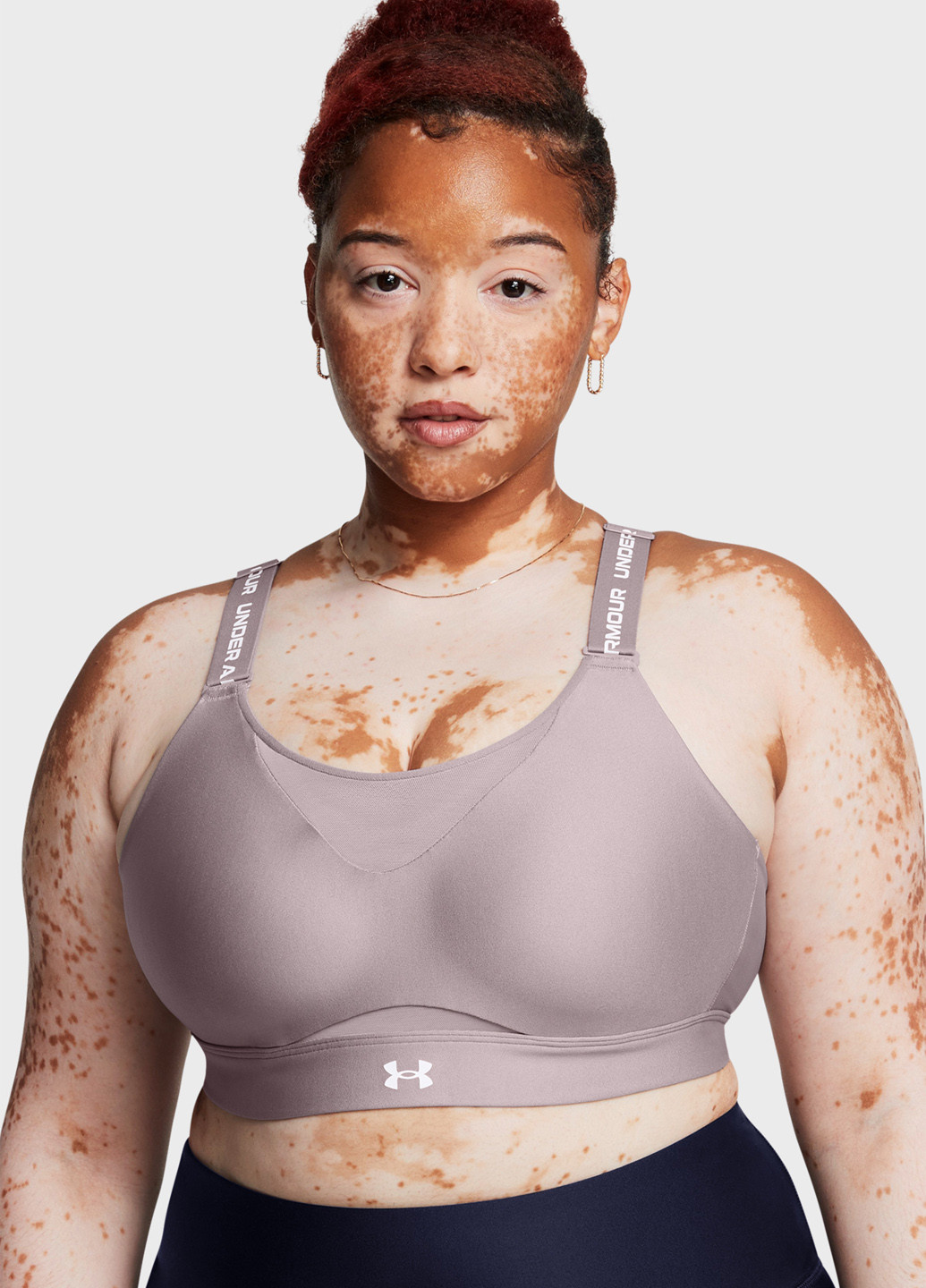 Рожево-коричневий топ бюстгальтер Under Armour без кісточок поліестер