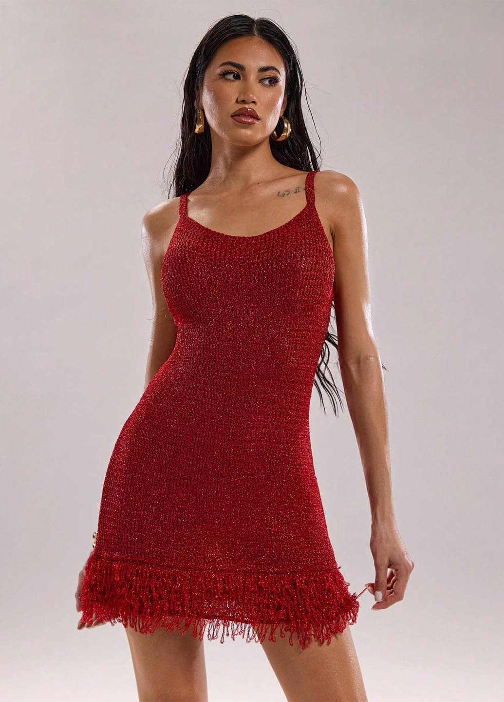 Красное праздничный, кэжуал платье платье-майка SHEIN однотонное