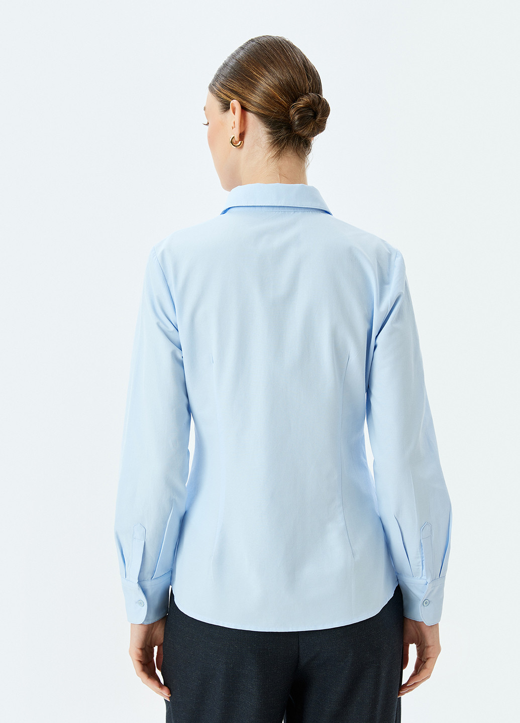 Голубой кэжуал рубашка однотонная KOTON