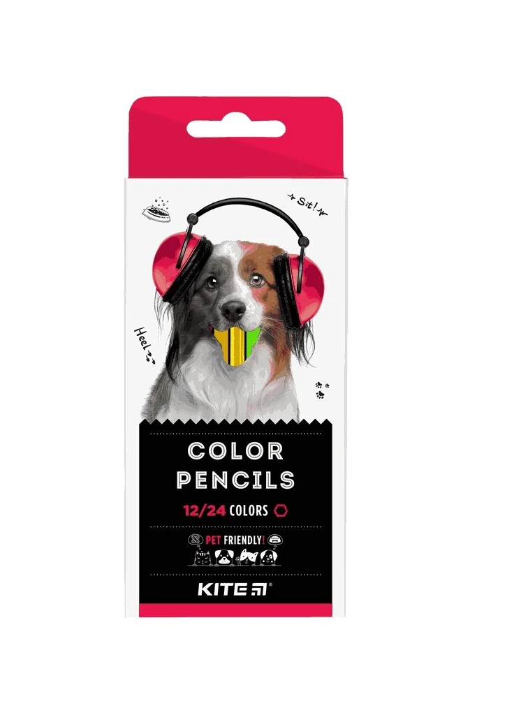 Олівці кольорові тригранні Dogs 12 шт. (K22-054-1) Kite (254069996)